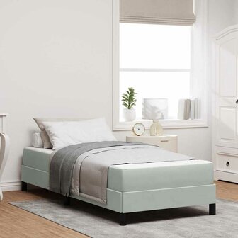 Boxspringbed met matras Lichtgrijs 80 x 200 cm Fluweel 1
