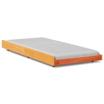 Stapelbed met Wielen Wax Bruin 90x200 cm van Massief Grenenhout 3
