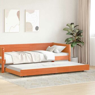 Stapelbed met Wielen Wax Bruin 90x200 cm van Massief Grenenhout 4
