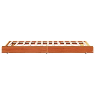 Stapelbed met Wielen Wax Bruin 90x200 cm van Massief Grenenhout 6