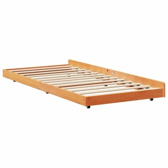 Stapelbed met Wielen Wax Bruin 90x200 cm van Massief Grenenhout 7