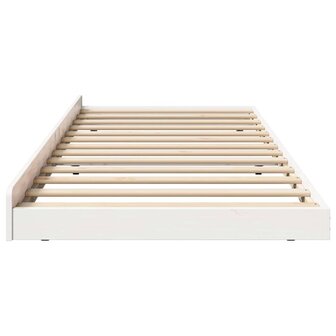 Stapelbed met Wielen Wit 80x200 cm Massief Grenen 6