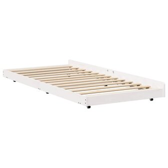 Stapelbed met Wielen Wit 80x200 cm Massief Grenen 8