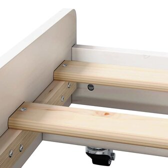 Stapelbed met Wielen Wit 80x200 cm Massief Grenen 9