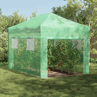 Kas met dak Groen 280 x 410 x 315 cm Staal 1