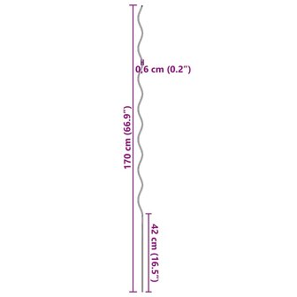 Plantensteunen spiraal 5 st 170 cm staal 7