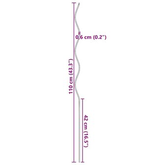 Plantensteunen spiraal 5 st 110 cm staal 7