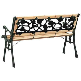 Tuinbank met rugleuning 116 cm rozenpatroon hout 5