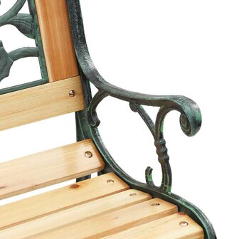Tuinbank met rugleuning 116 cm rozenpatroon hout 6