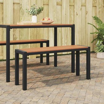 Tuinbank 100 cm staal en WPC bruin en zwart 1