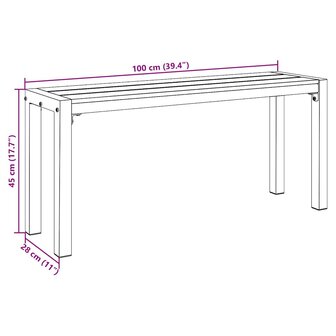 Tuinbank 100 cm staal en WPC bruin en zwart 6