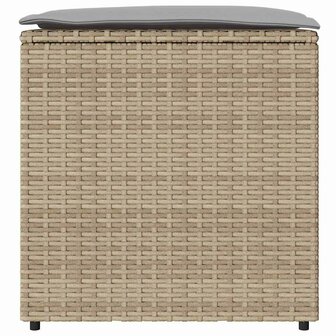 Kussenbox Beige 50x50x50 cm Poly Rattan 4