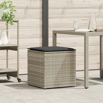 Kussenbox Lichtgrijs 50x50x50 cm van Poly Rattan 1