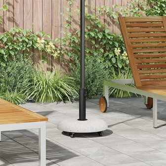 Parasolvoet met wielen voor 37/42/52/58 mm stokken - Wit Beton 1