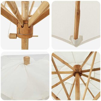 Parasol 150x210 cm bamboe cr&egrave;mewit 4