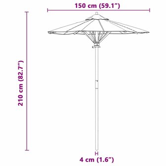 Parasol 150x210 cm bamboe donkergrijs 6