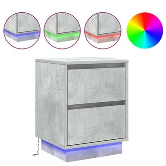 Nachtkastje met LED-verlichting - Betonnen Grijs 39x34,5x50 cm 3