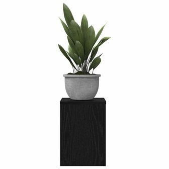 Plantenstandaards 2 stuks Zwarte Eik 25x25x35 cm Ge&iuml;ntegreerd Hout 2