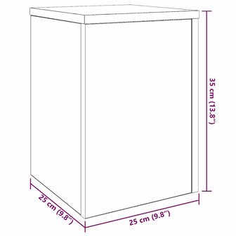 Plantenstandaards 2 stuks Zwarte Eik 25x25x35 cm Ge&iuml;ntegreerd Hout 8