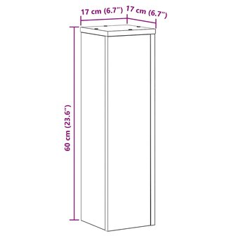 Plantenstandaarden 2 stuks Zwarte Eiken 17x17x60 cm Bewerkt Hout 8