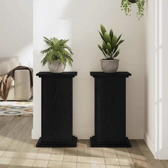 Plantenstandaard Zwart Eiken 33x33x60 cm Ge&euml;ngineerd Hout 3