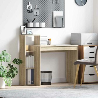 Bureau met Opbergruimte Sonoma Eiken 100x40x90 cm Gelaagd Hout 1