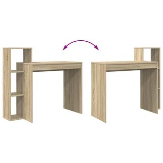 Bureau met Opbergruimte Sonoma Eiken 100x40x90 cm Gelaagd Hout 7
