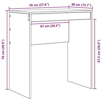 Bureau Wit 70x40x76 cm Geengineerd Hout 7
