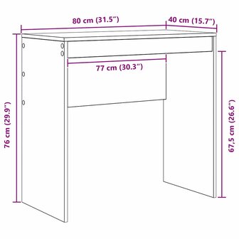 Bureau Wit 80x40x76 cm Gemaakt van Hout 7