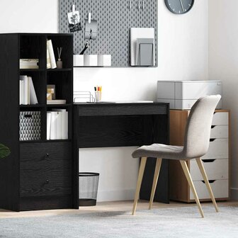 Bureau Zwart Eiken 80x40x76 cm Kunststof Hout 1