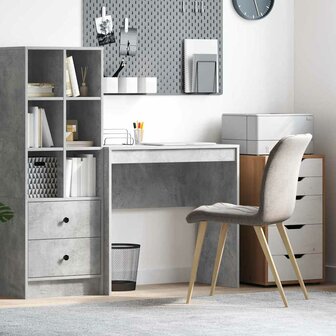 Bureau Beton Grijs 80x40x76 cm Geengineerd Hout 1
