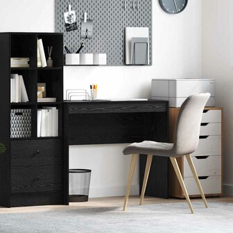 Bureau Zwart Eiken 90x40x76 cm Hout 1