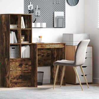 Bureau Rook-eiken 60x50x76 cm Gelaagd Hout 1