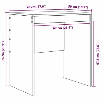 Bureau Betongrijs 70x50x76 cm Gelaagd Hout 7
