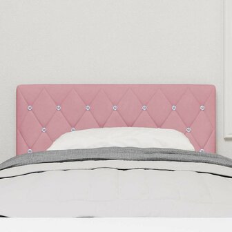 LED Hoofdbord met Kristalknop in Geplooid Roze Velvet, 90 cm 3