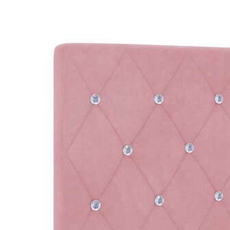 LED Hoofdbord met Kristalknop in Geplooid Roze Velvet, 90 cm 7