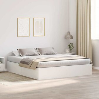 Bedframe met opbergruimte wit 200x200 cm 1