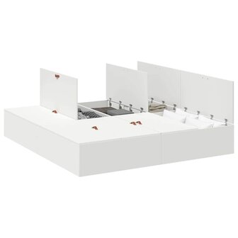 Bedframe met opbergruimte wit 200x200 cm 2