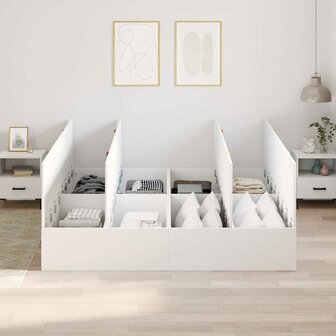 Bedframe met opbergruimte wit 200x200 cm 3