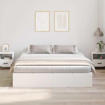 Bedframe met opbergruimte wit 200x200 cm 4