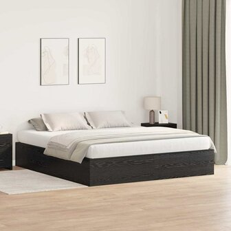 Bedframe met opbergruimte zwart eikenkleurig 200x200 cm 1