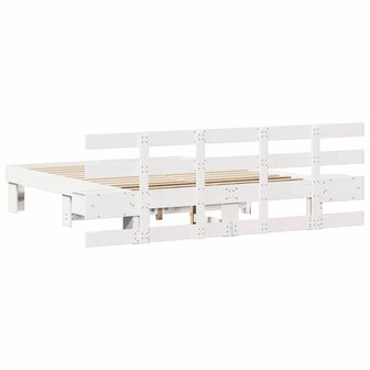 Bedframe met lade Wit 150 x 200 cm Hout 7