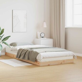Vloerbedframe massief grenenhout 90x210 cm 1