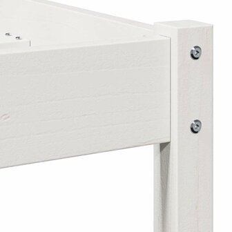 Bedframe met hoofdbord massief grenenhout wit 160x210 cm 6
