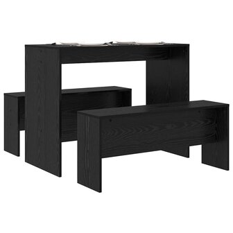 Eetkamerset 2 pcs Zwart eiken 97 x 47 x 75 cm Bewerkt hout 2