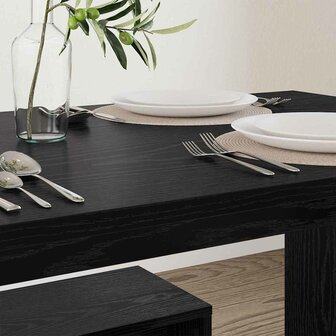 Eetkamerset 2 pcs Zwart eiken 97 x 47 x 75 cm Bewerkt hout 3