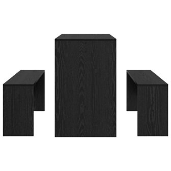 Eetkamerset 2 pcs Zwart eiken 97 x 47 x 75 cm Bewerkt hout 5