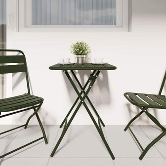 Tuintafel inklapbaar 55x55x73 cm staal donkergroen 2