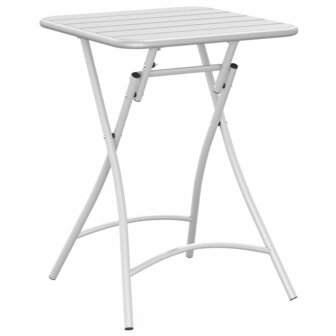 Tuintafel inklapbaar 55x55x73 cm staal wit 5