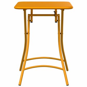 Tuintafel inklapbaar 55x55x73 cm staal mosterdgeel 3